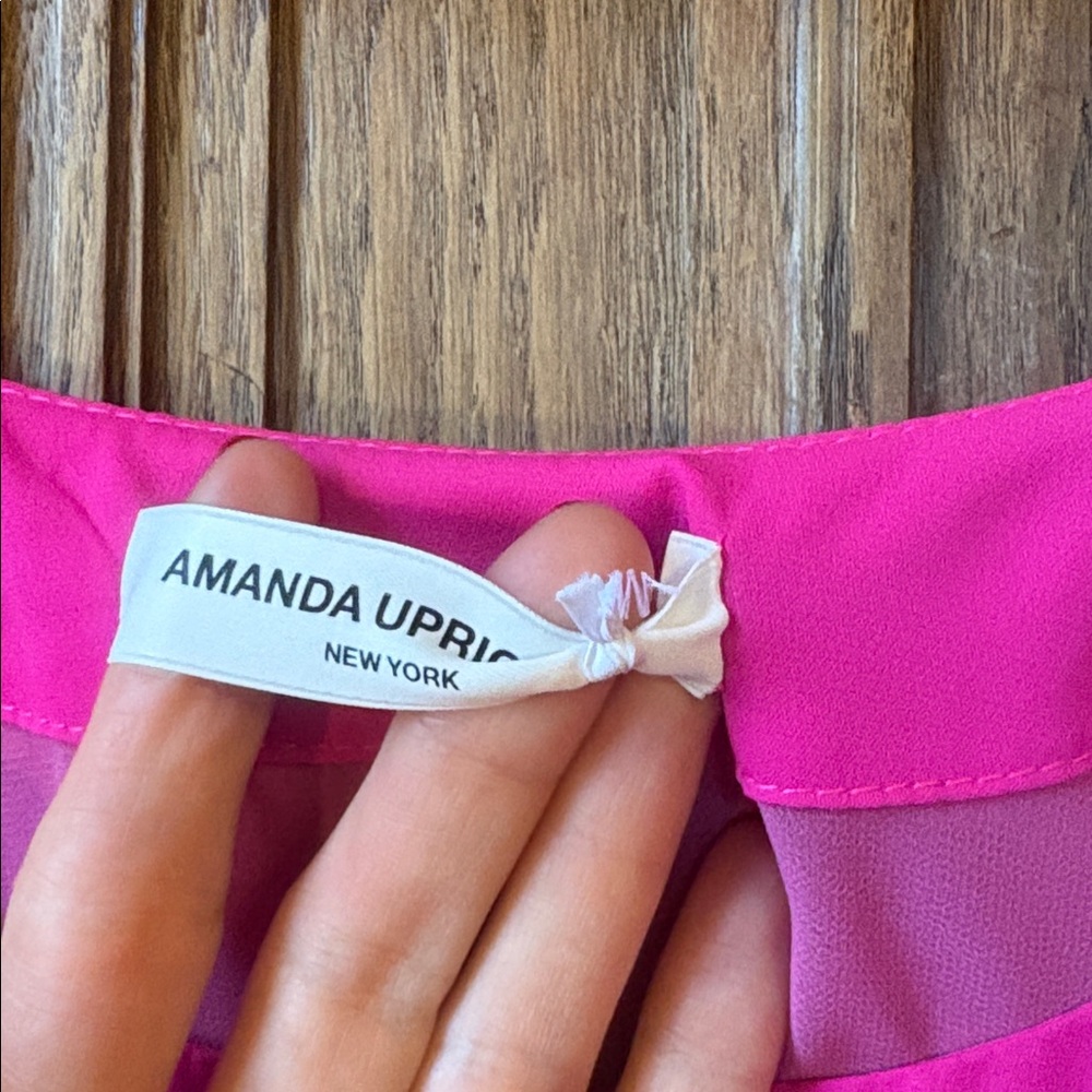 Amanda Uprichard Silk Cutout Magenta Dress Medium - Picture 4 of 13